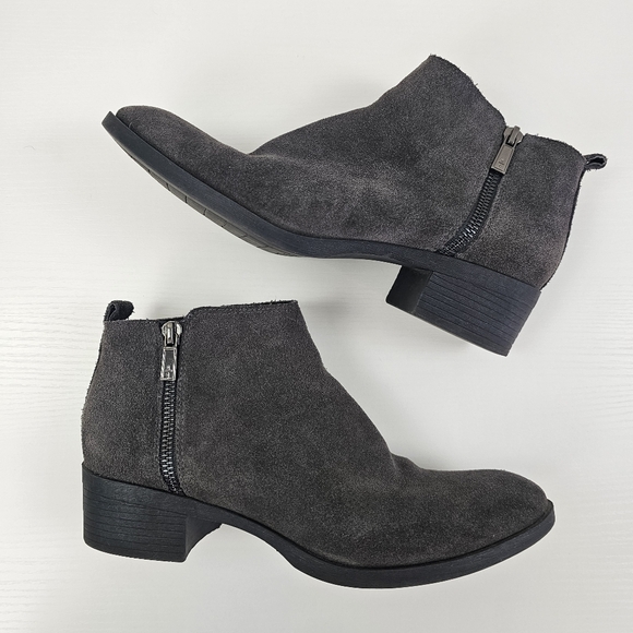 Kenneth Cole Women's Grey Suede Side Zip Heeled Dara Booties Size 8.5 - Picture 2 of 7